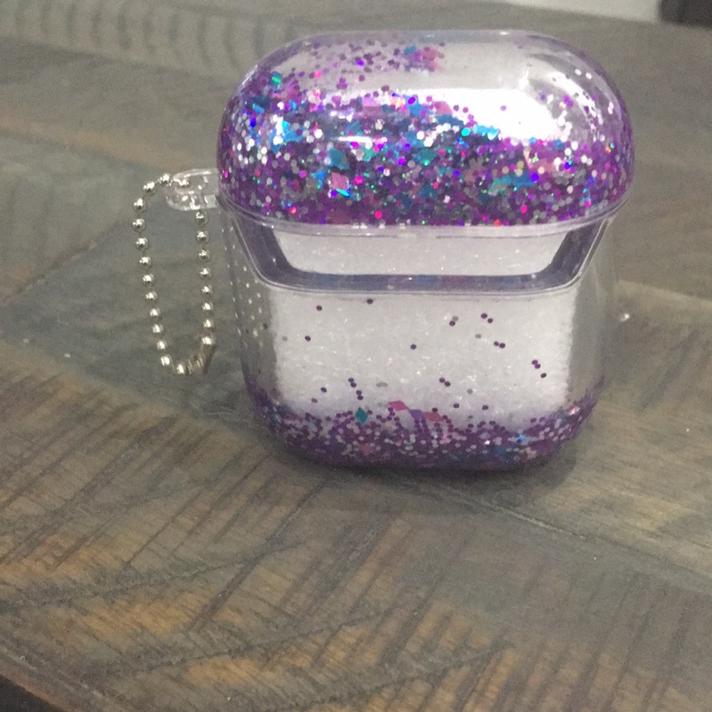 TRANSPARENT GLITTERY AIR PODS PROTECTIVE CASE